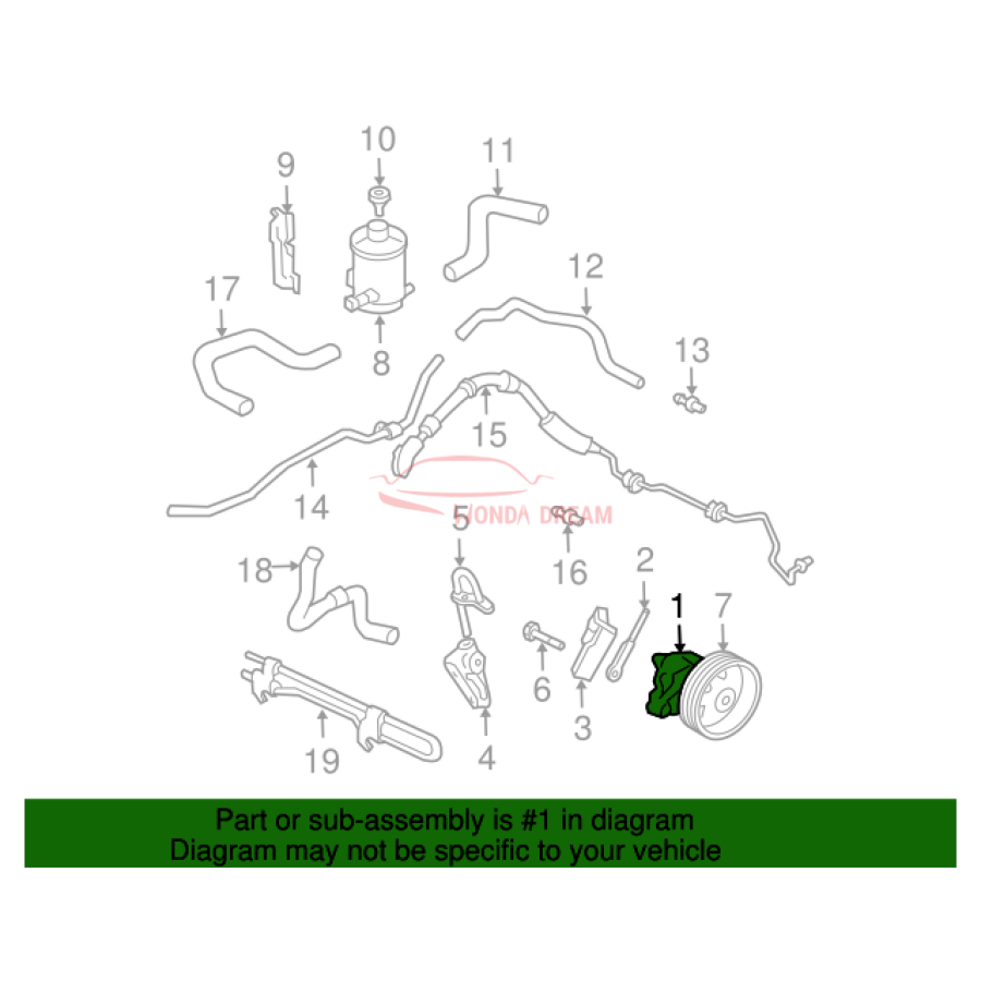 Pump, Power Steering (56110-PVF-A01) - 2