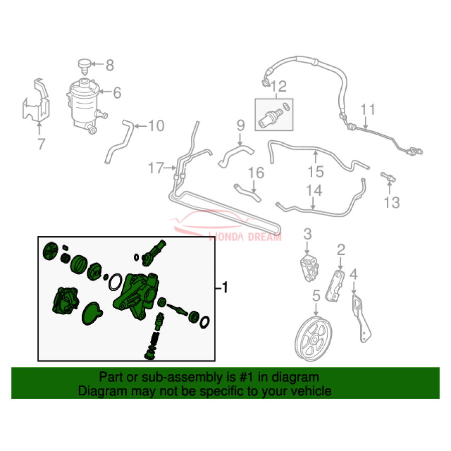 Pump, Power Steering (56110-R70-A12) - 2