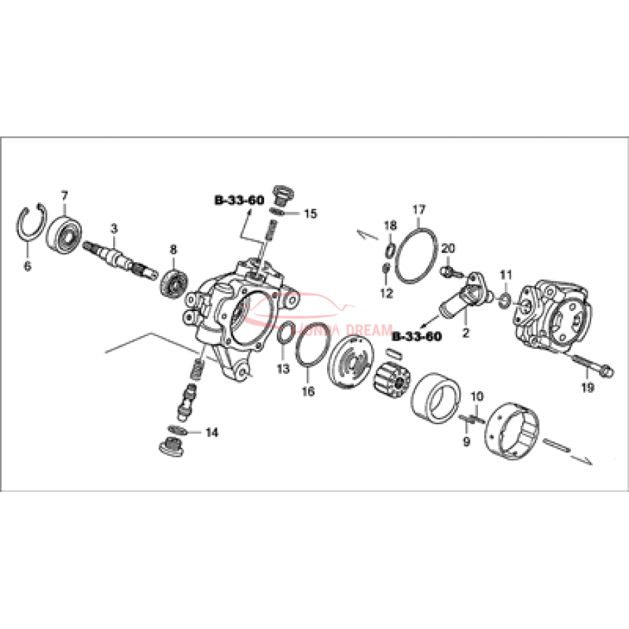 Pump, Power Steering (56110-RAA-A02) - 1