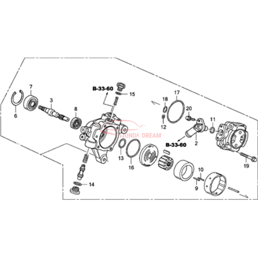 Pump, Power Steering (56110-RAA-A03) - 2