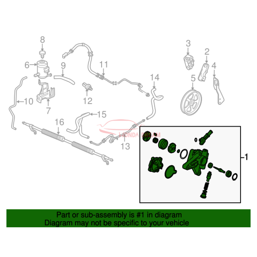 Pump, Power Steering (56110-RN0-A54) - 2