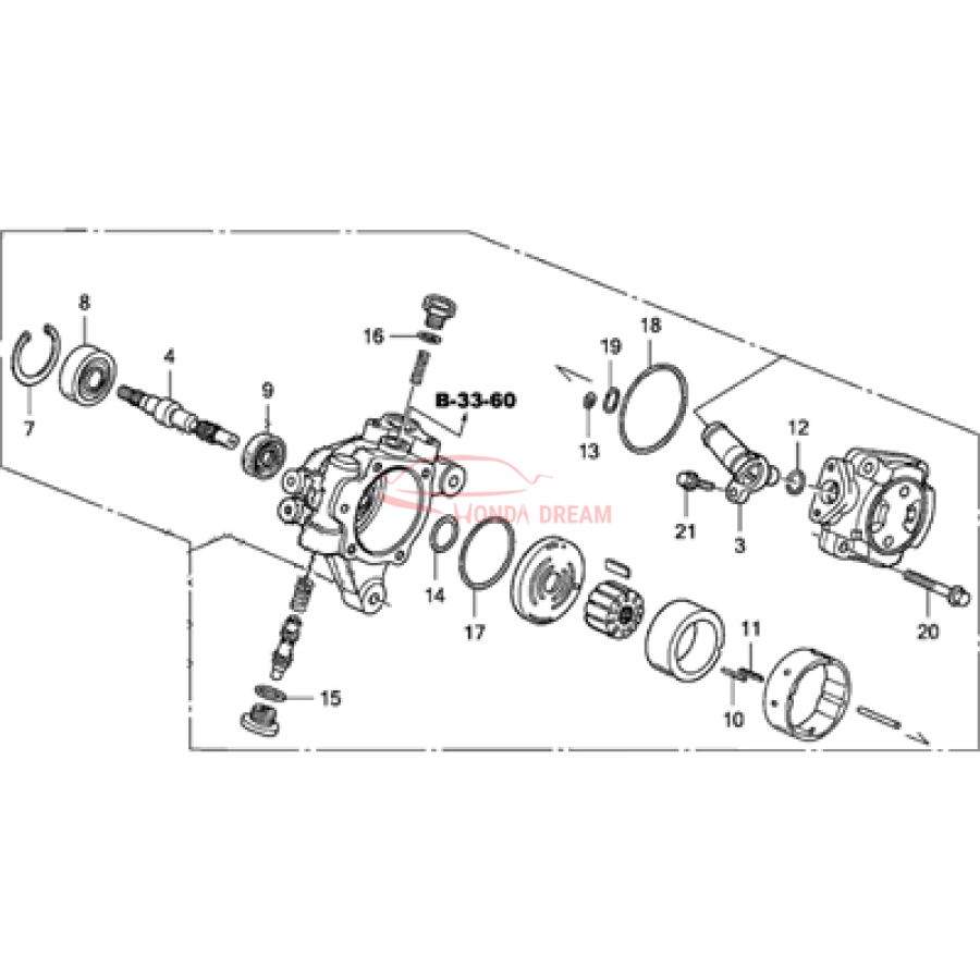 Pump, Power Steering (56110-RTA-003) - 1