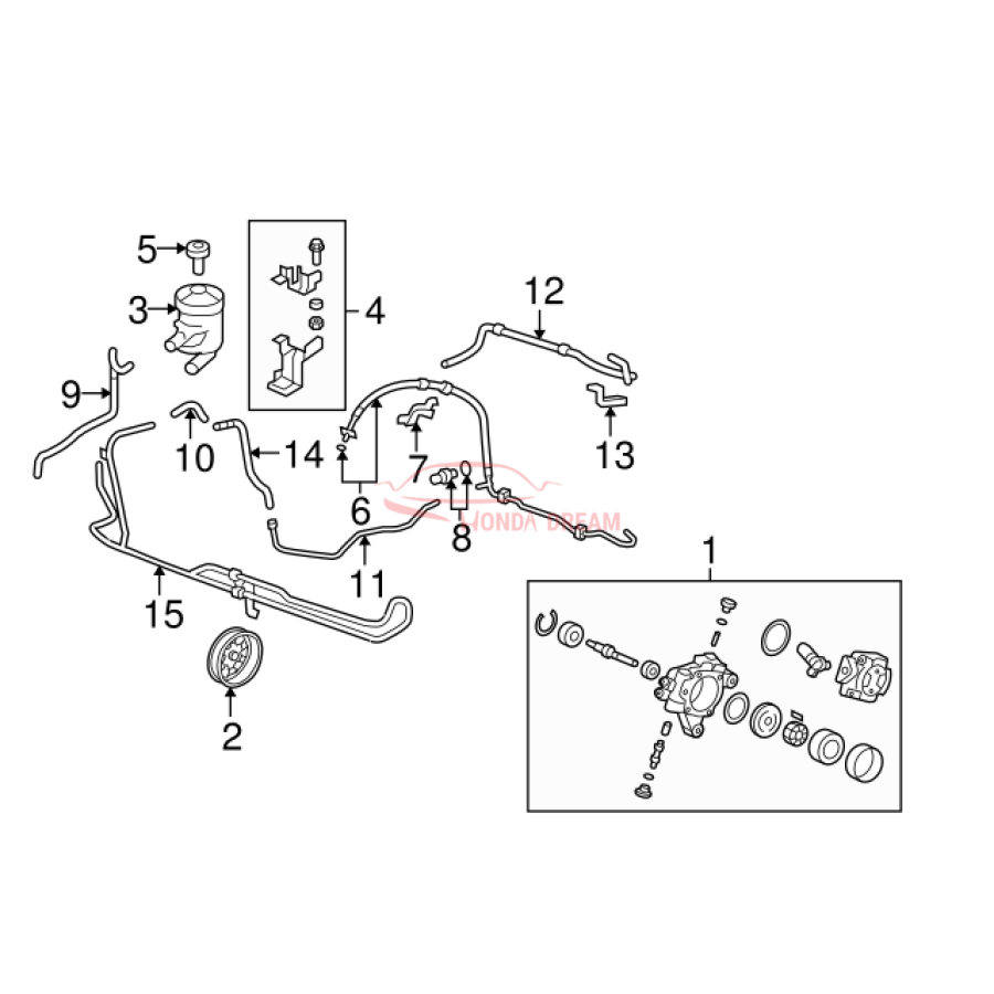 Pump, Power Steering (56110-RTA-013) - 3