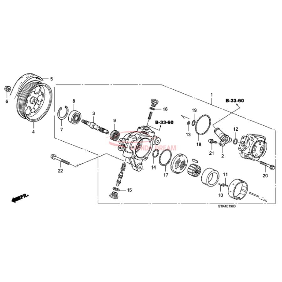 Pump, Power Steering (56110-RWC-305) - 3