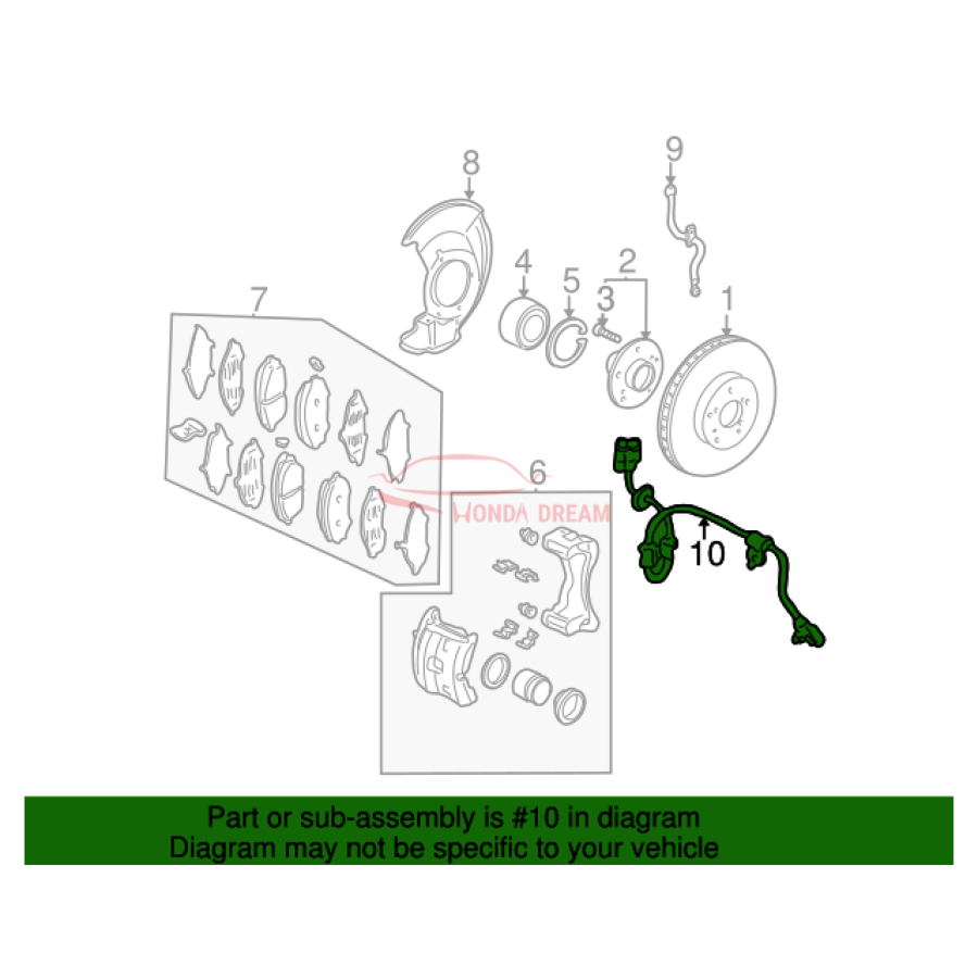 Sensor ABS, Right Front (57450-S3V-A02) - 2