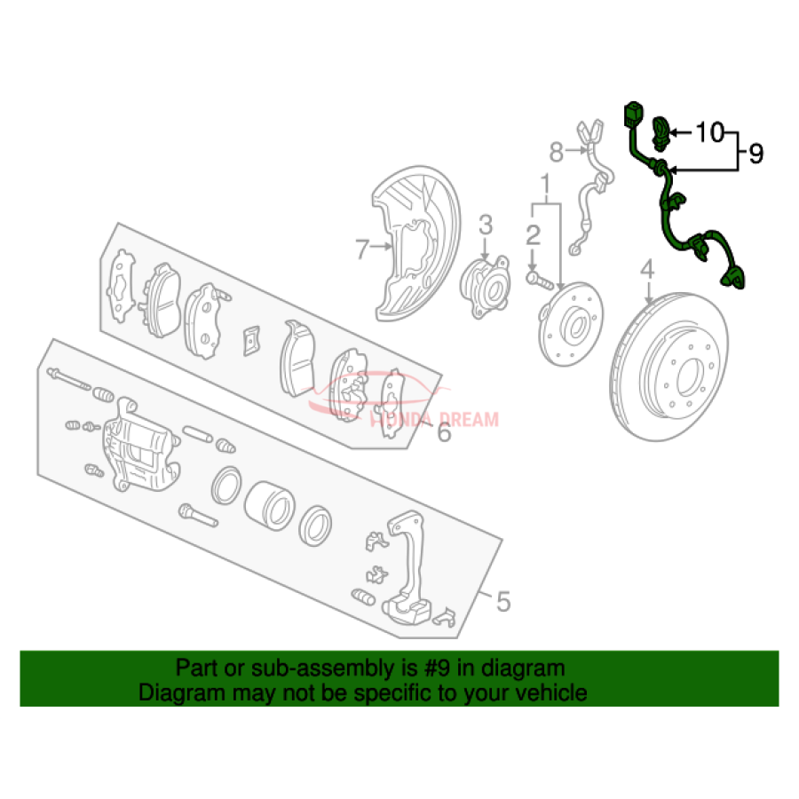 Sensor ABS, Right Front (57450-S3Y-013) - 2