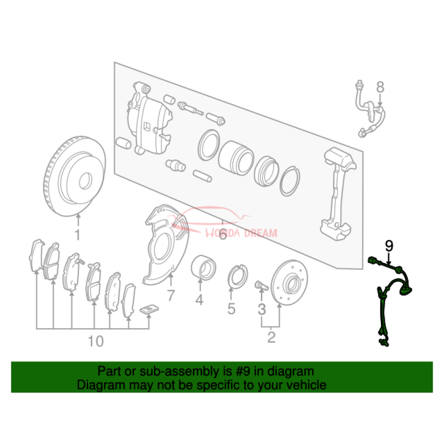 Sensor ABS, Right Front (57450-S5D-013) - 2