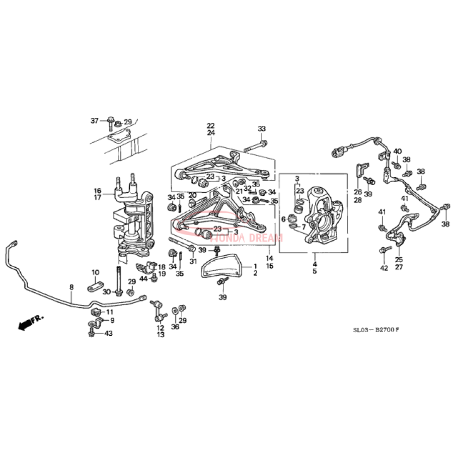 Sensor ABS, Right Front (57450-SL0-030) - 2