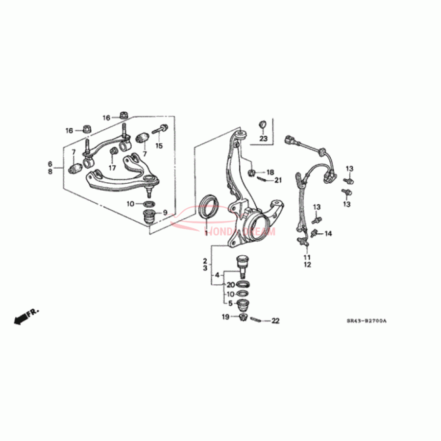 Sensor ABS, Right Front (57450-SR3-801) - 1