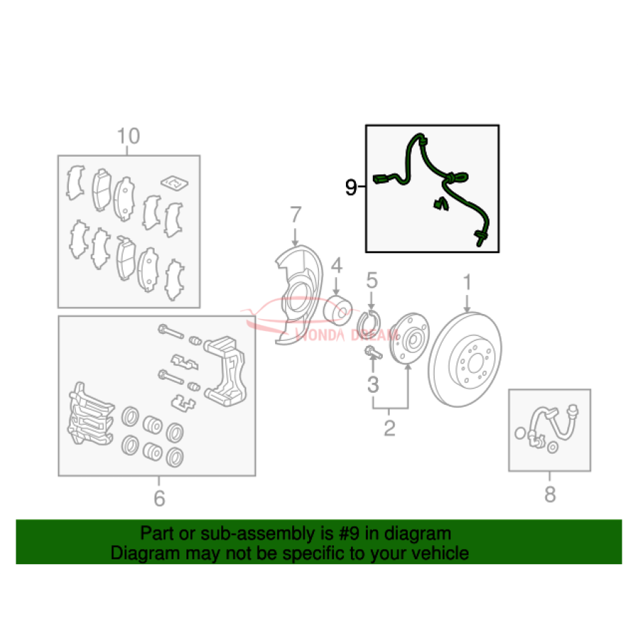 Sensor ABS, Right Front (57450-SXS-003) - 2