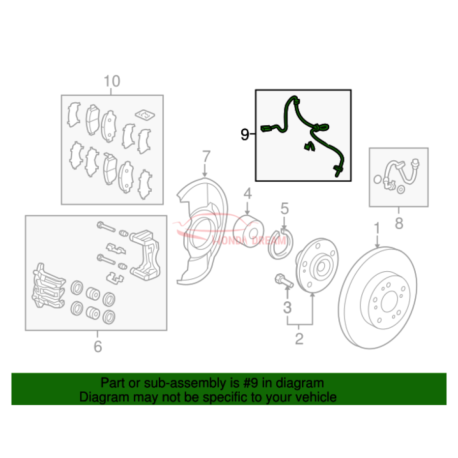 Sensor ABS, Right Front (57450-T0A-A01) - 2