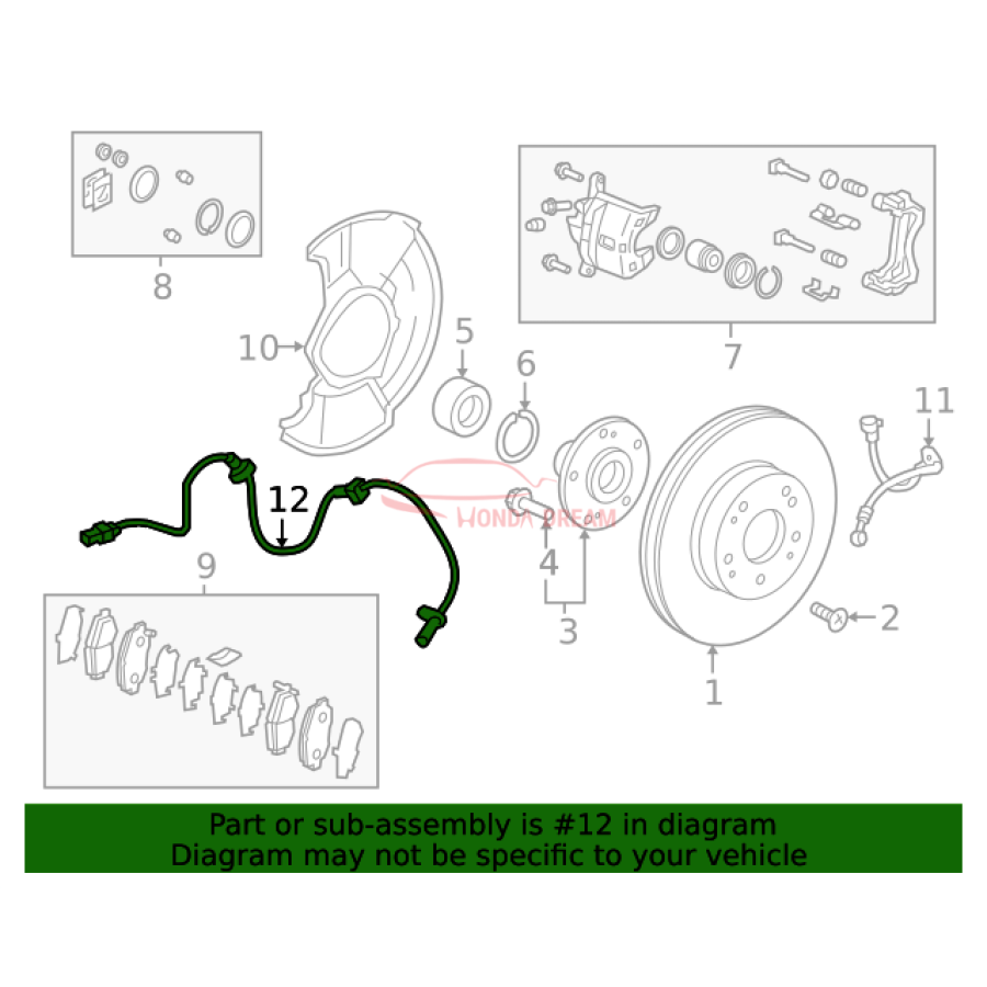 Sensor ABS, Right Front (57450-TBA-A03) - 2