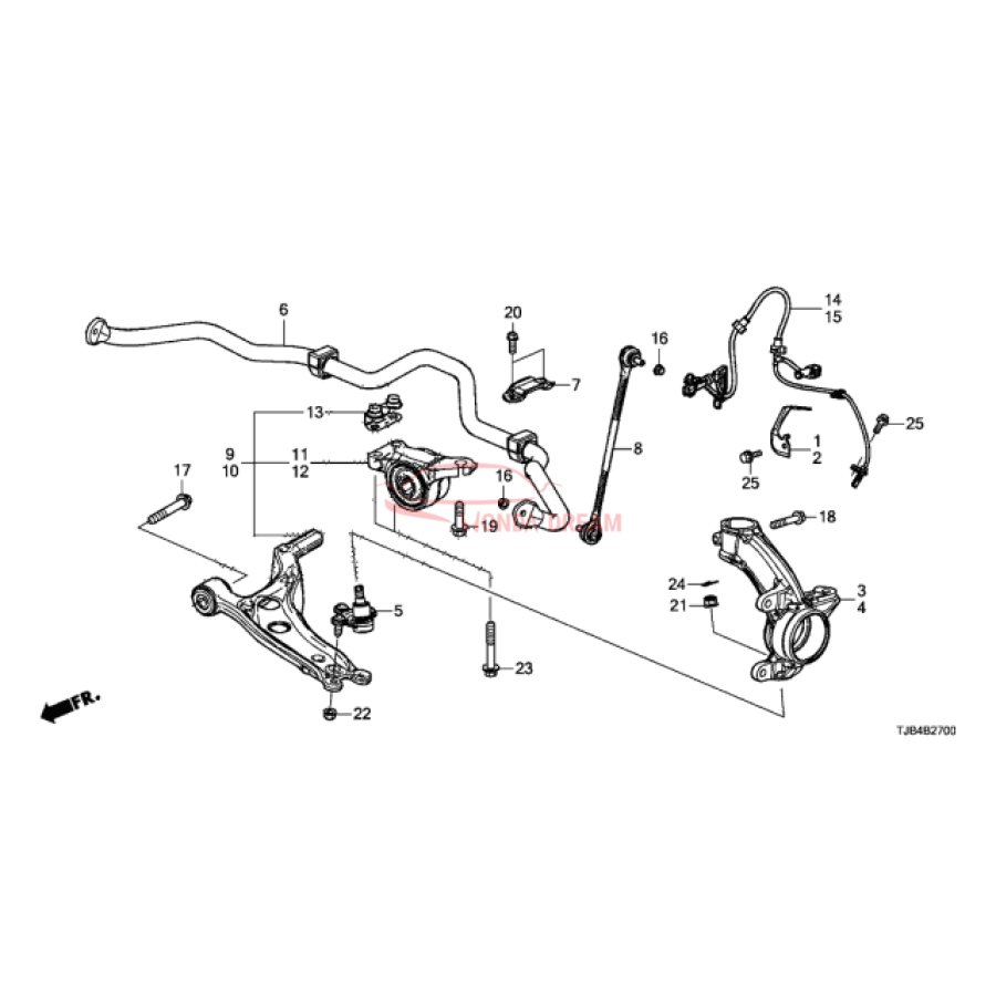 Sensor ABS, Right Front (57450-TJB-A02) - 2