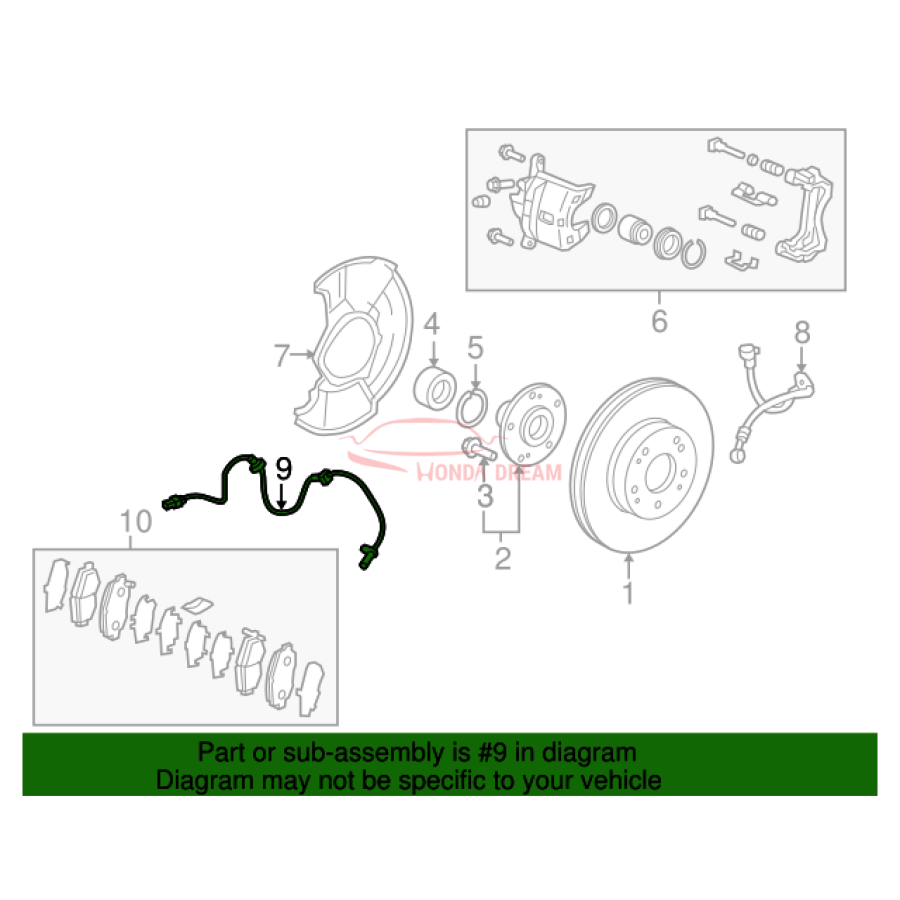 Sensor ABS, Right Front (57450-TR0-013) - 2