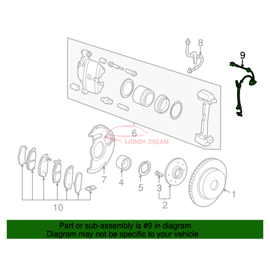 Sensor ABS, Left Front (57455-S6D-E01) - 2