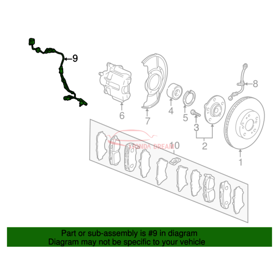 Sensor ABS, Left Front (57455-S9A-013) - 2