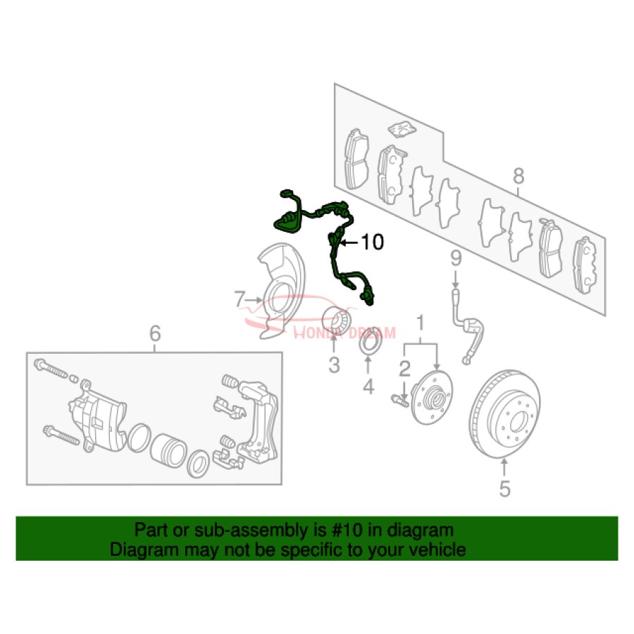 Sensor ABS, Left Front (57455-SDA-A11) - 2