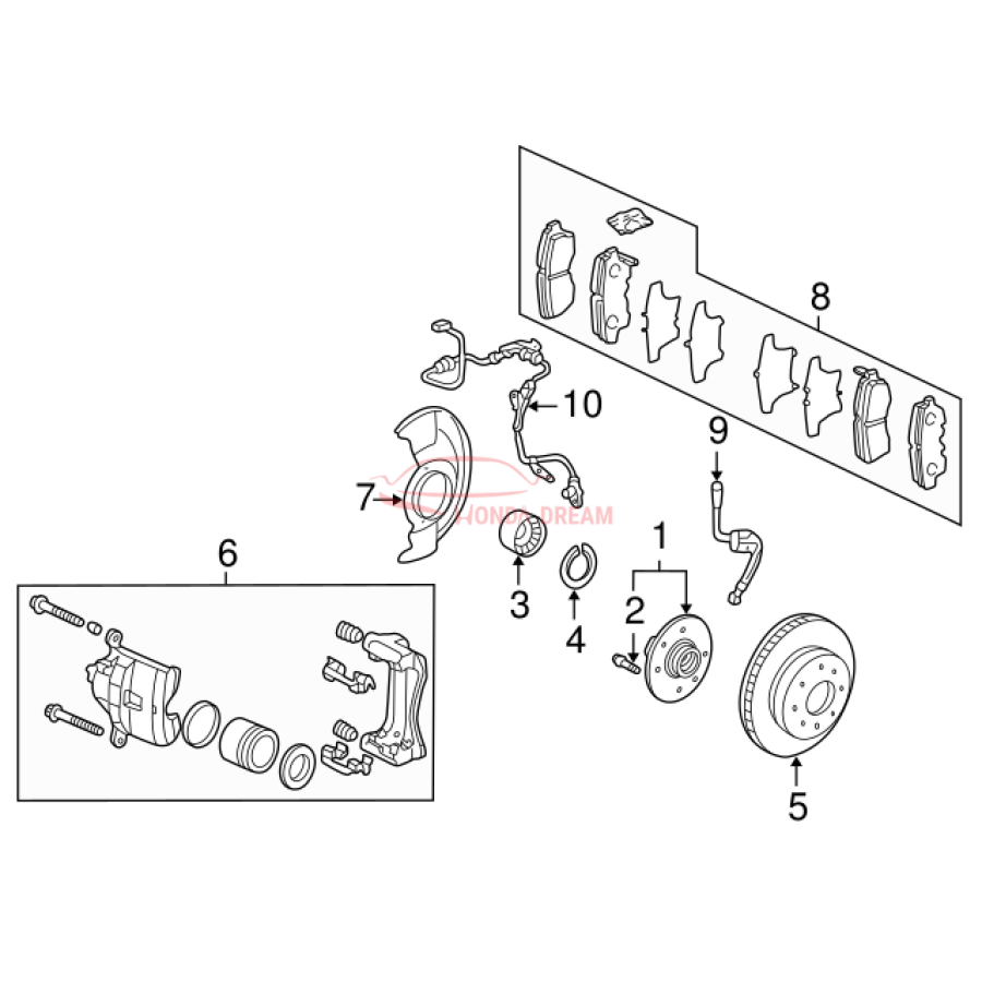 Sensor ABS, Left Front (57455-SDA-A11) - 3