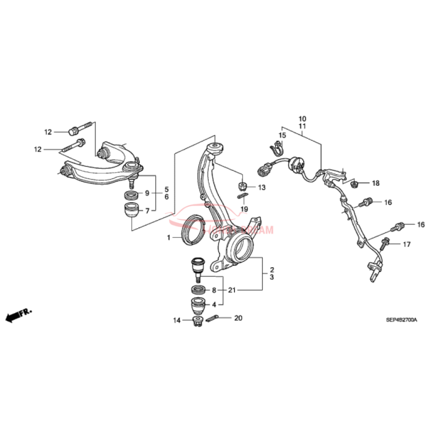 Sensor ABS, Left Front (57455-SEP-A01) - 2