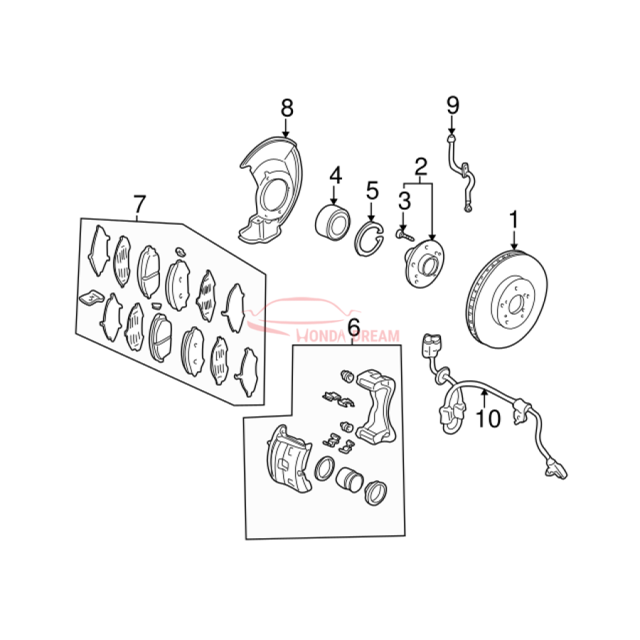 Sensor ABS, Left Front (57455-SJC-A01) - 3