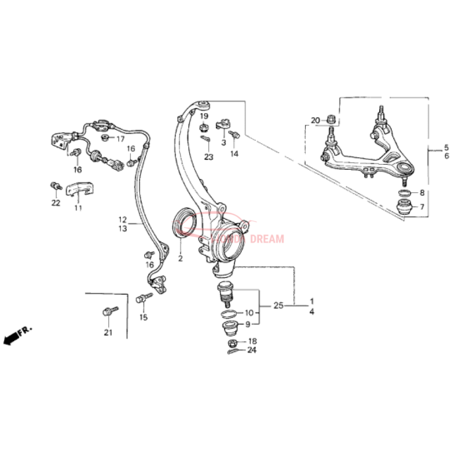 Sensor ABS, Left Front (57455-SP0-010) - 1