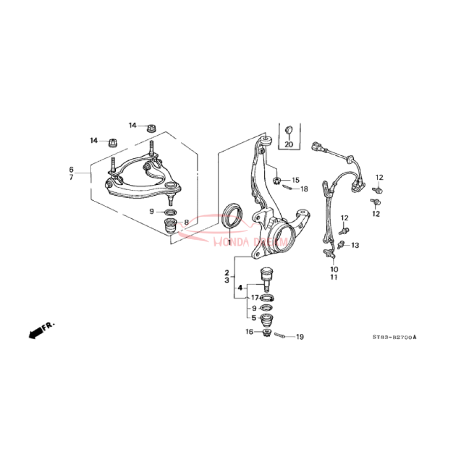 Sensor ABS, Left Front (57455-ST7-R01) - 3