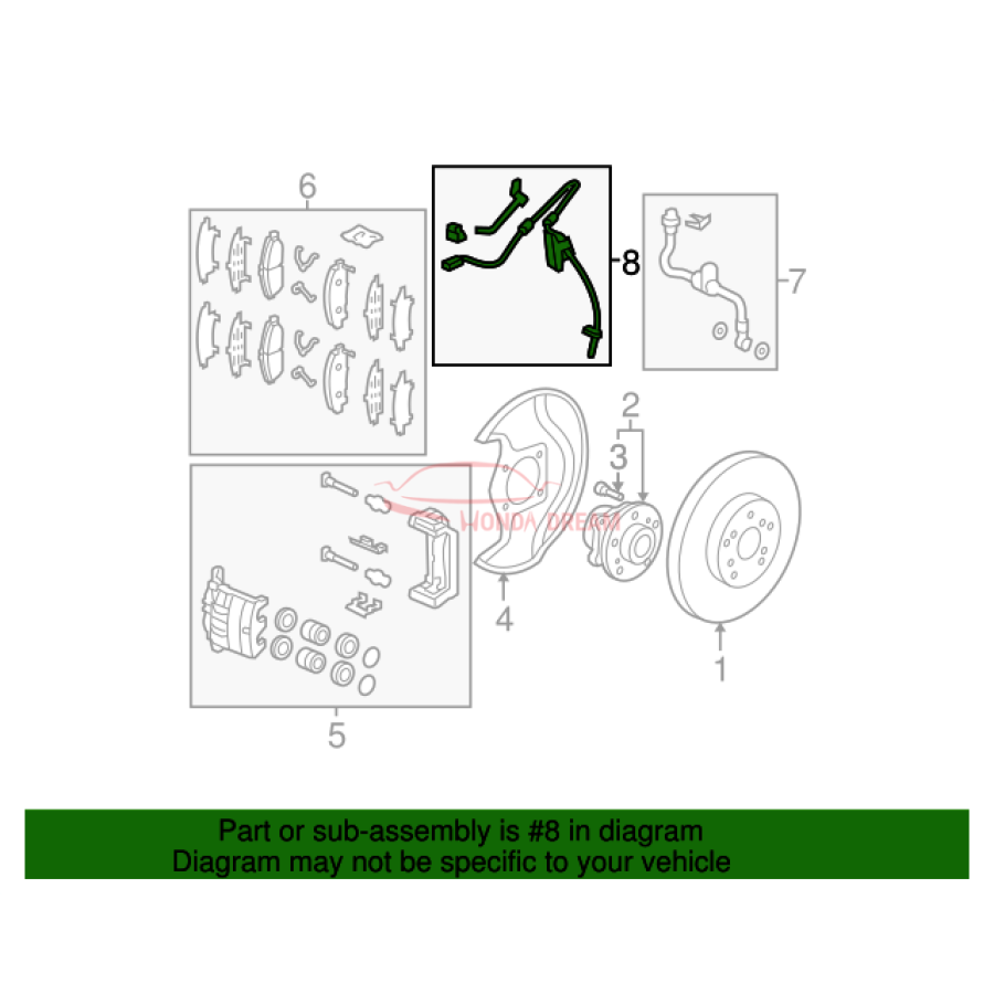 Sensor ABS, Left Front (57455-STX-A01) - 2