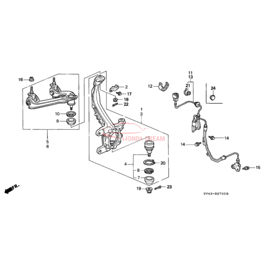 Sensor ABS, Left Front (57455-SV4-951) - 2