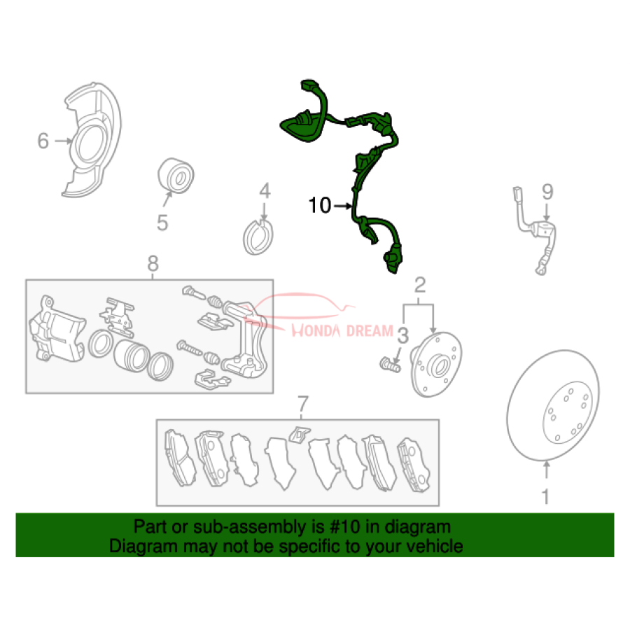 Sensor ABS, Left Front (57455-TA0-A01) - 2