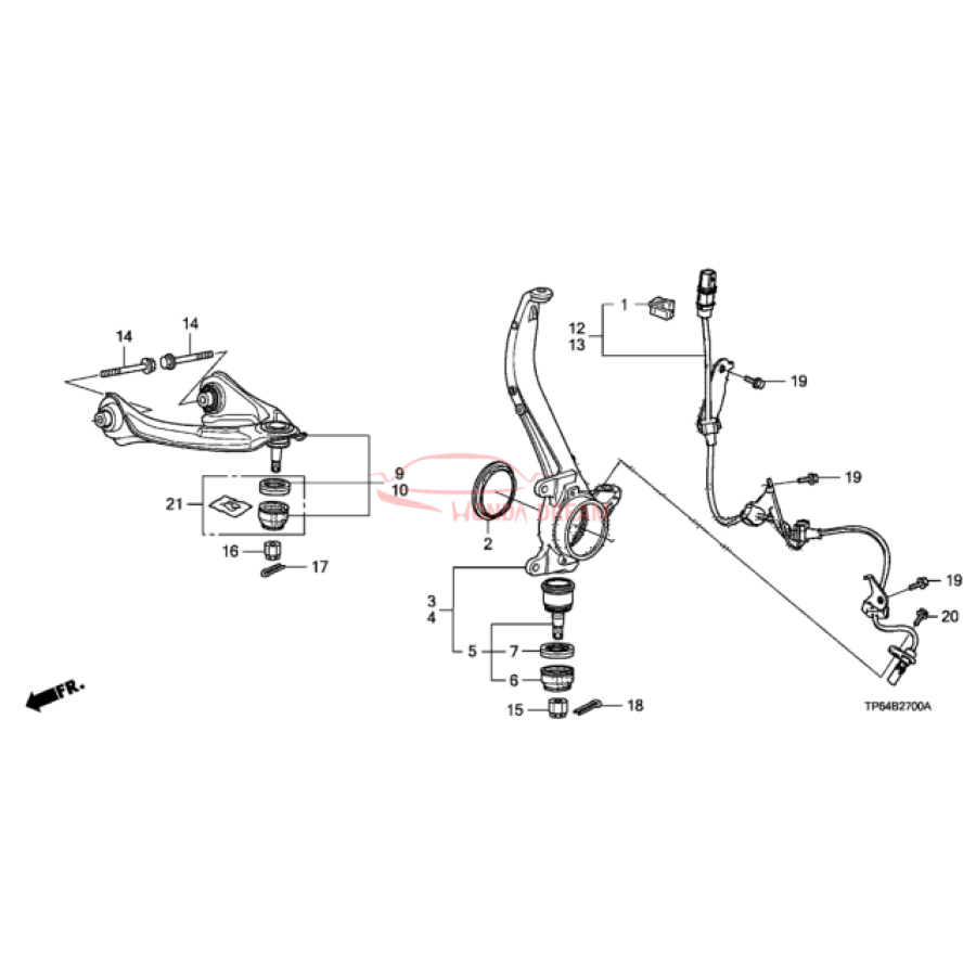 Sensor ABS, Left Front (57455-TP6-A01) - 3