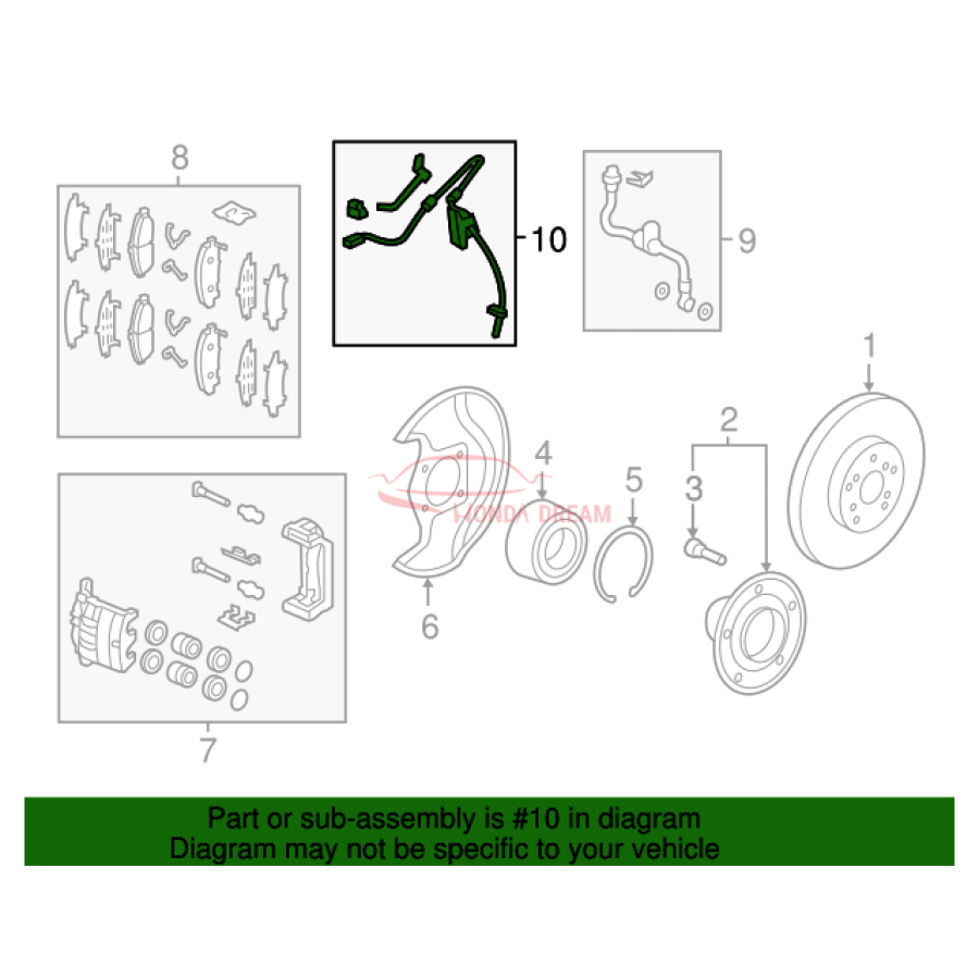 Sensor ABS, Left Front (57455-TZ5-A02) - 2