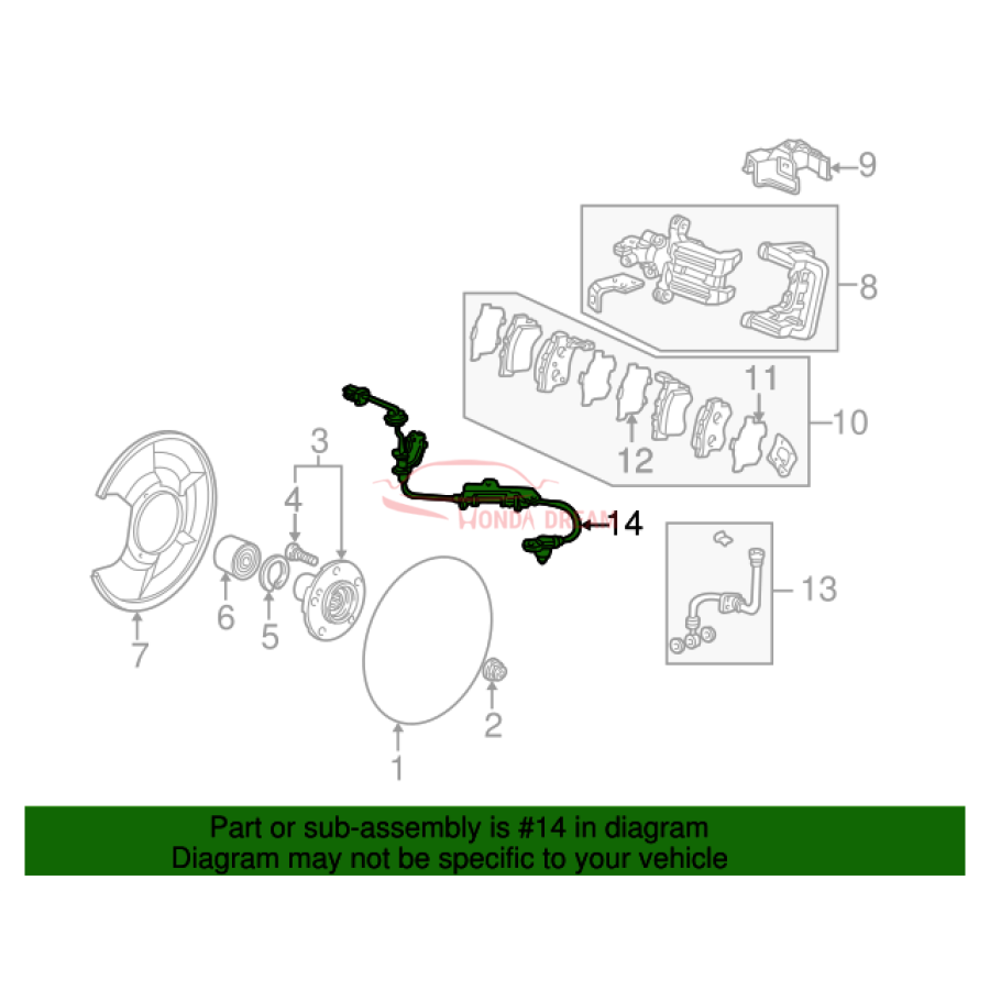 Sensor ABS, Right Rear (57470-S2A-013) - 2