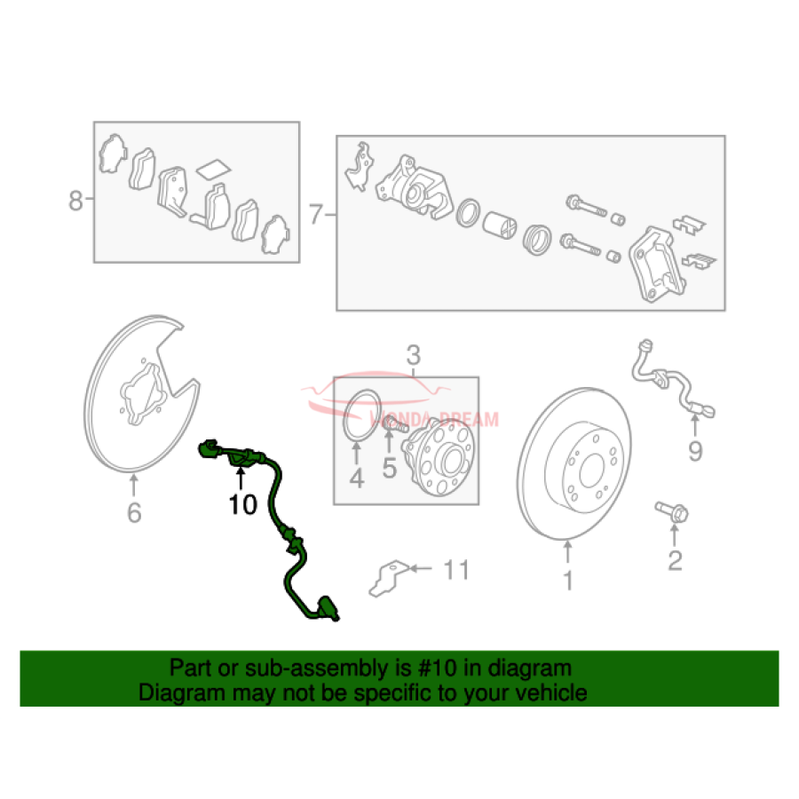 Sensor ABS, Rear (57470-TA0-A03) - 2