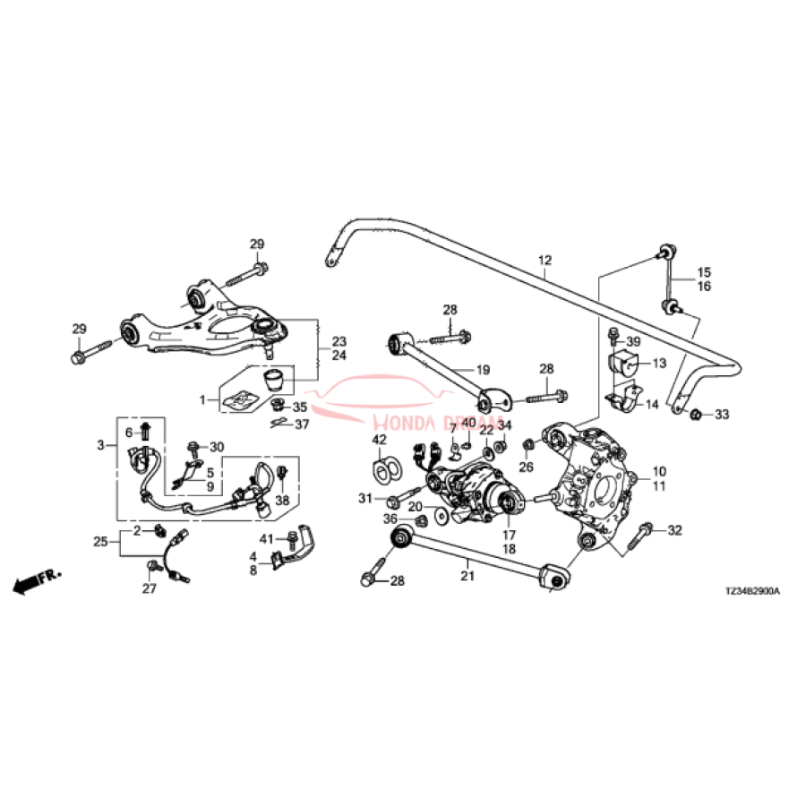 Sensor ABS, Rear (57470-TZ3-A51) - 2