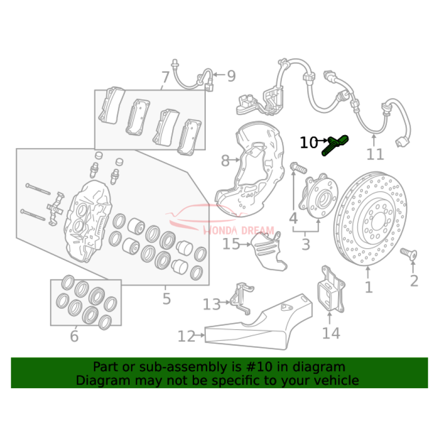 Sensor ABS, Rear (57470-TZ5-A11) - 2