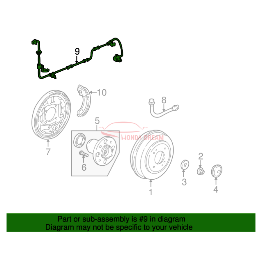 Sensor ABS, Left Rear (57475-S04-951) - 2