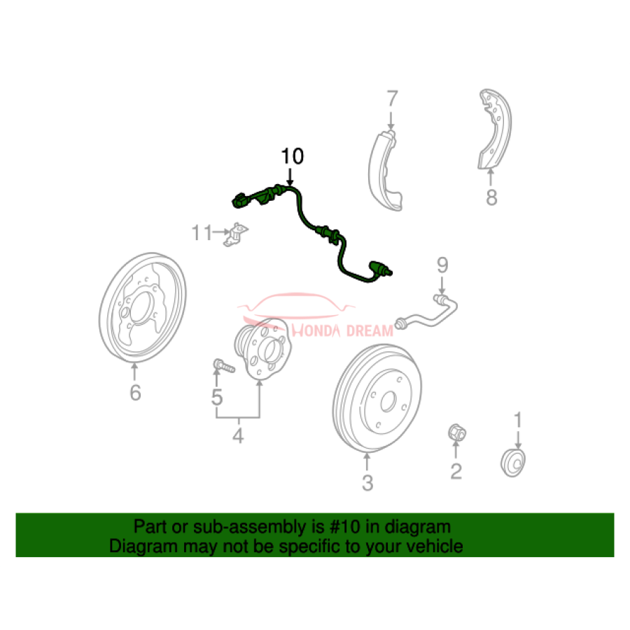 Sensor ABS, Left Rear (57475-S0K-A53) - 2