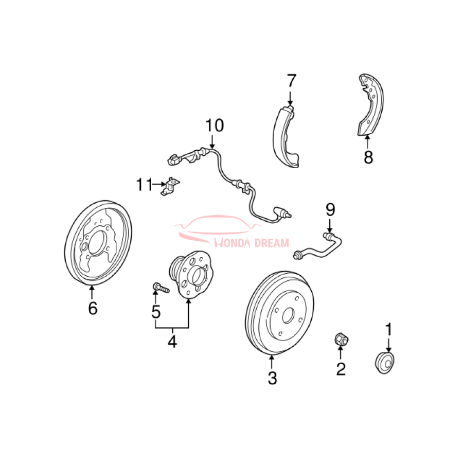 Sensor ABS, Left Rear (57475-S0K-A53) - 3