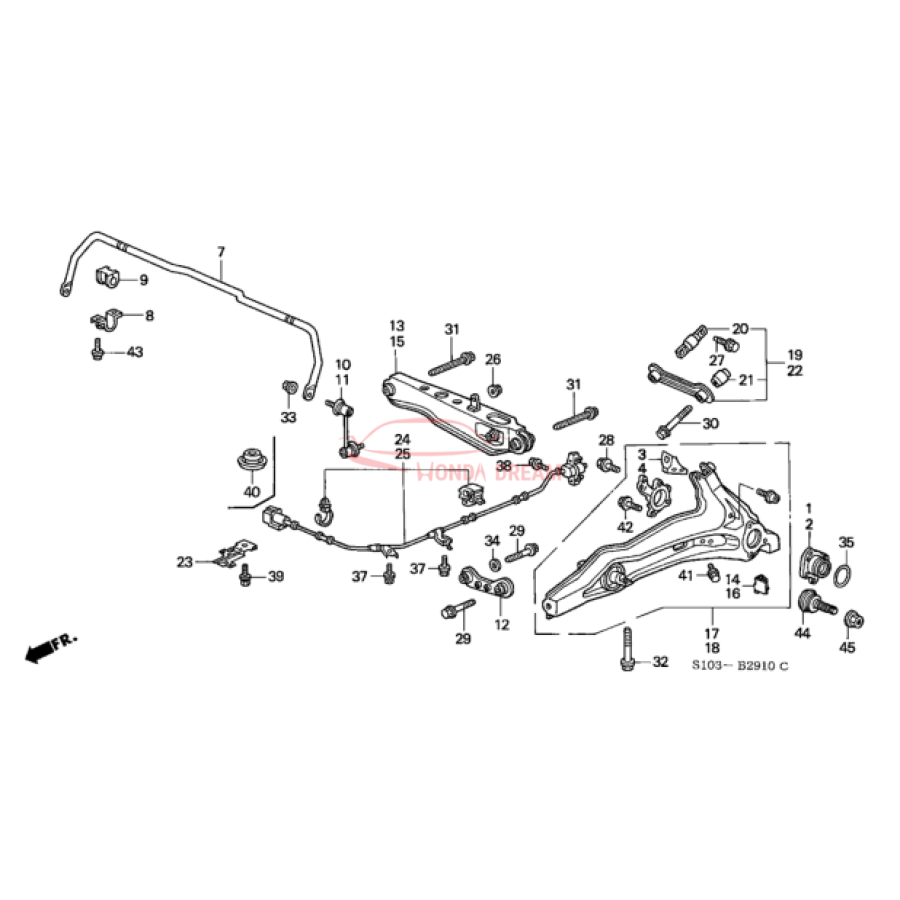 Sensor ABS, Left Rear (57475-S10-G01) - 2