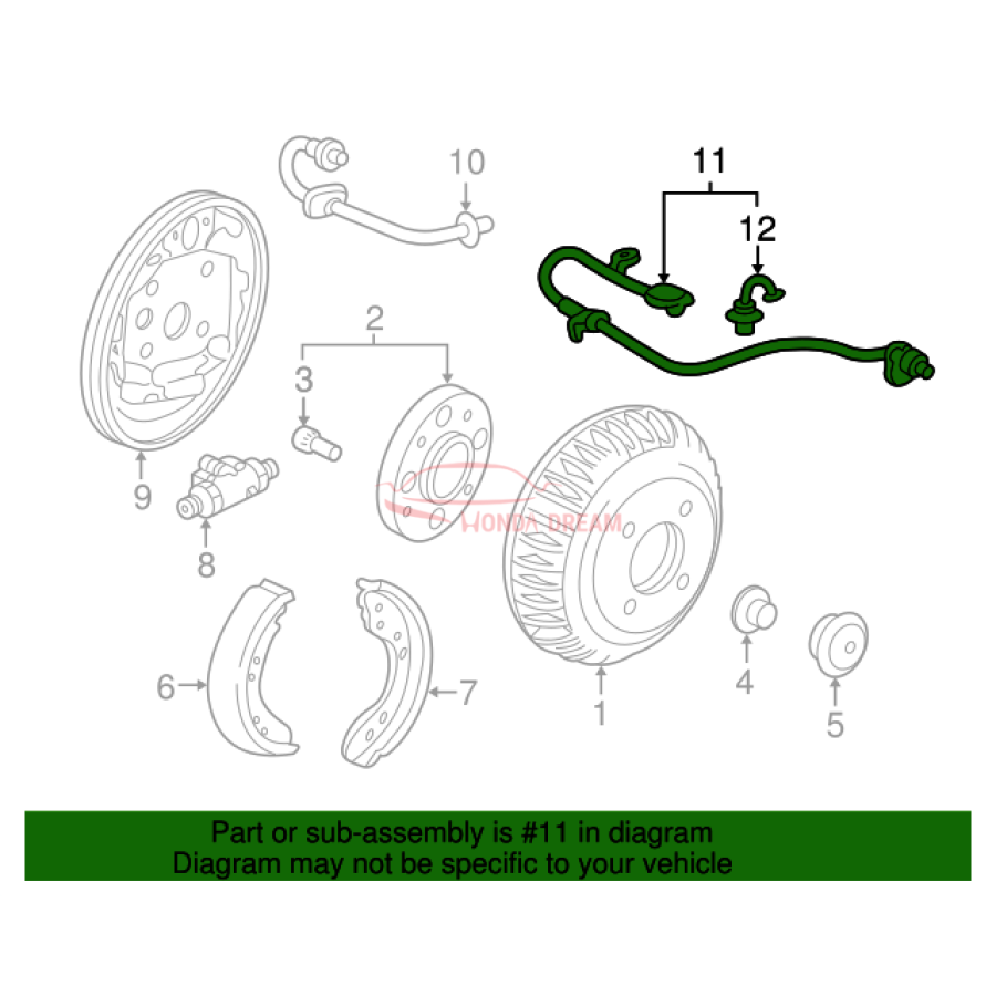 Sensor ABS, Left Rear (57475-S3Y-003) - 2