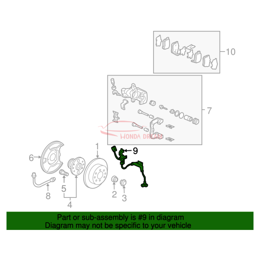 Sensor ABS, Left Rear (57475-S6D-E01) - 2