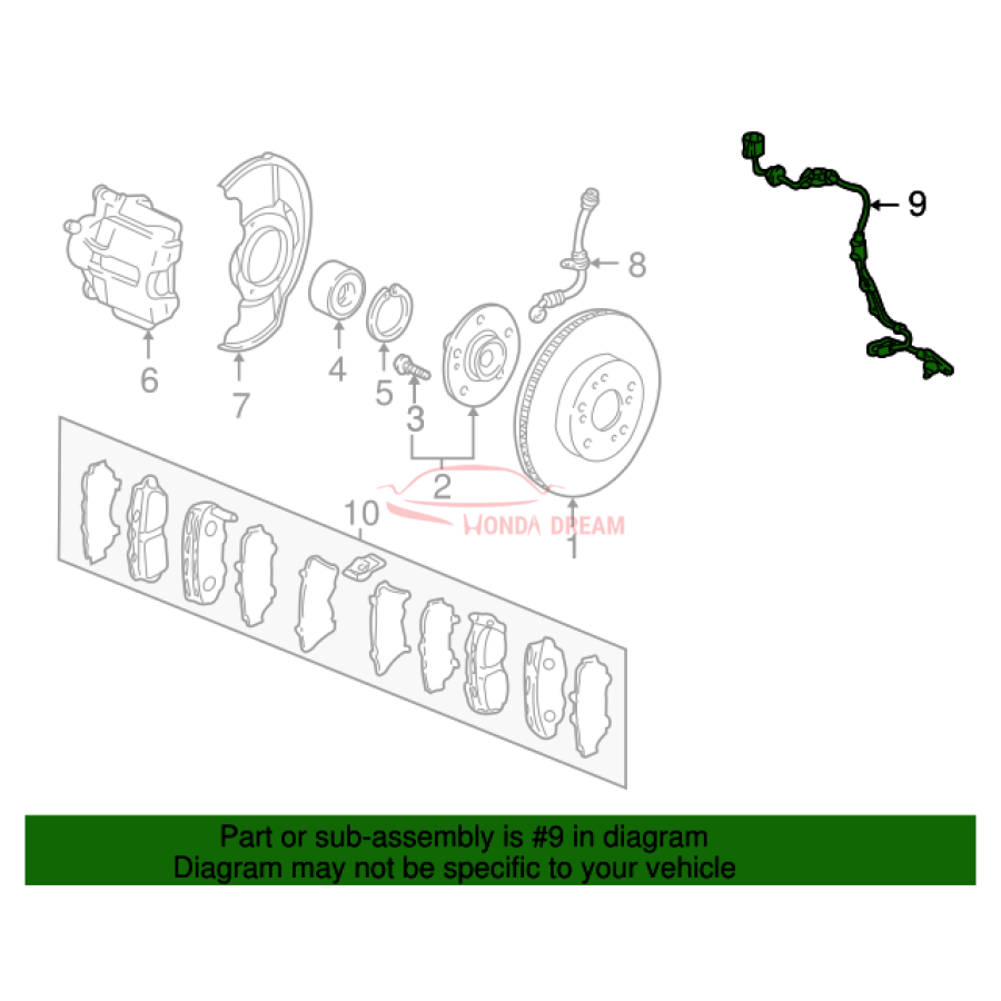 Sensor ABS, Left Rear (57475-S9A-013) - 2