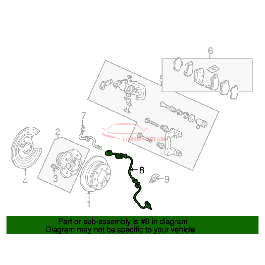 Sensor ABS, Left Rear (57475-SDR-A01) - 2