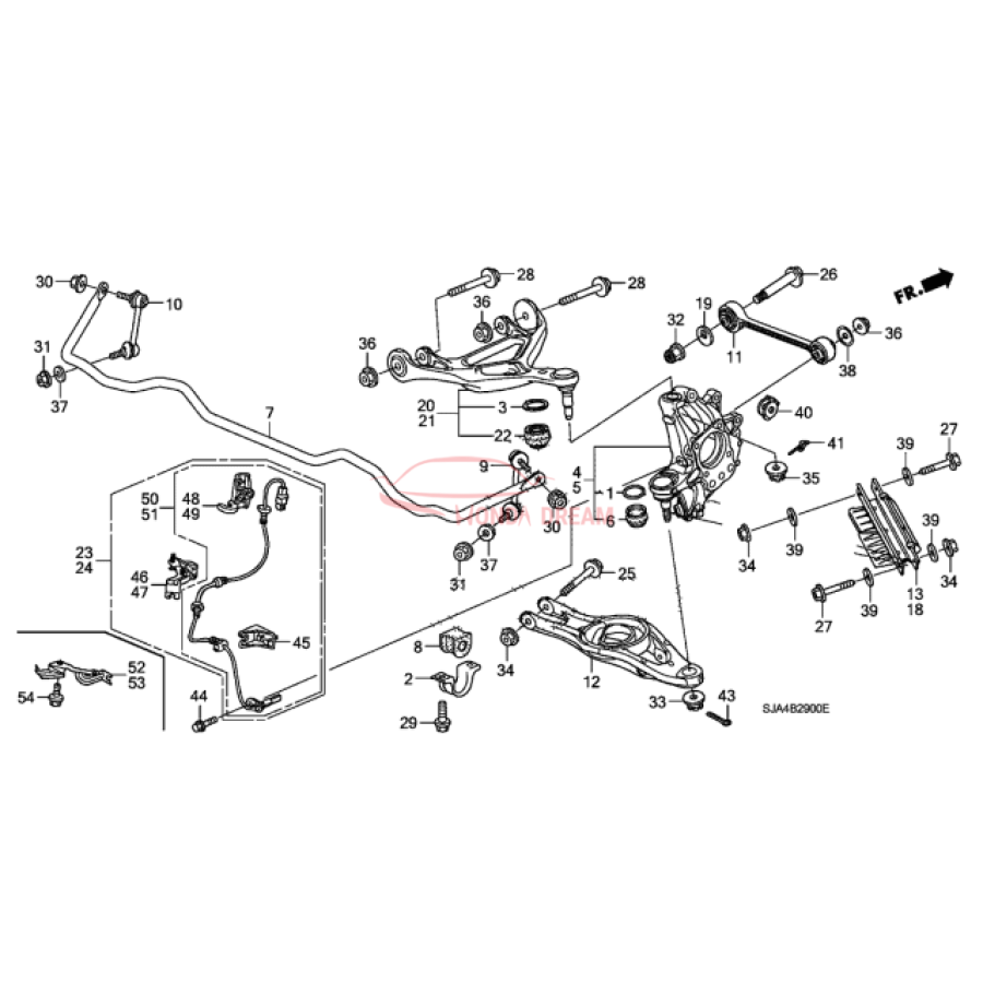 Sensor ABS, Left Rear (57475-SJA-003) - 2