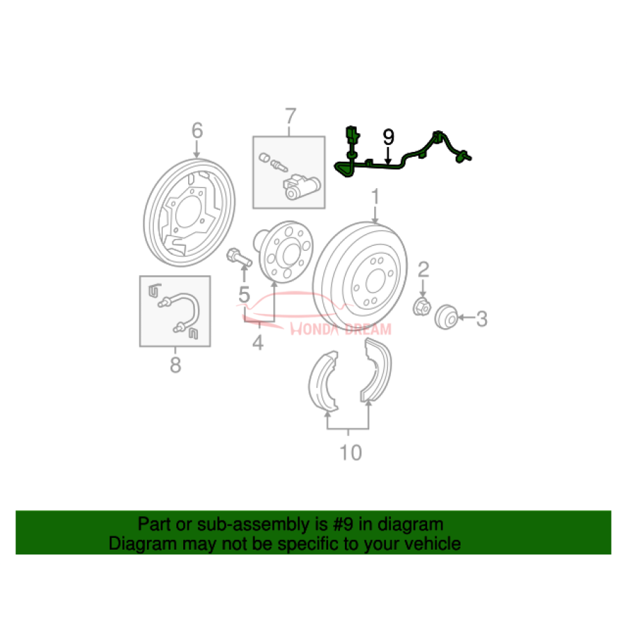 Sensor ABS, Left Rear (57475-SLN-A01) - 2