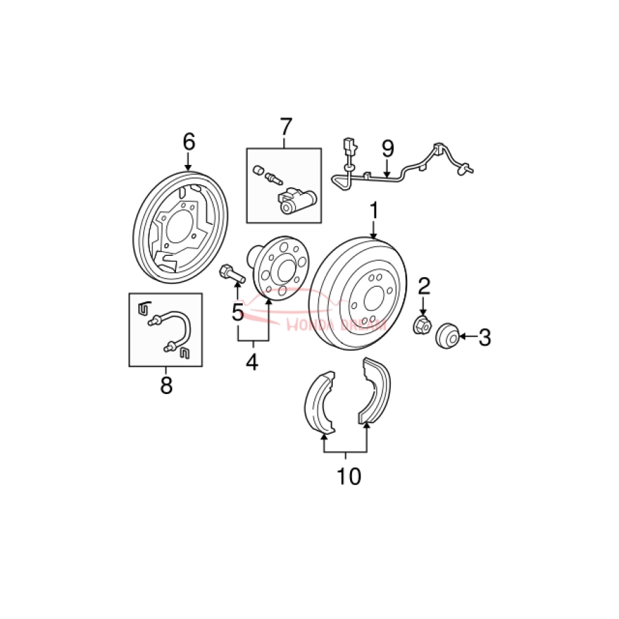 Sensor ABS, Left Rear (57475-SLN-A01) - 3