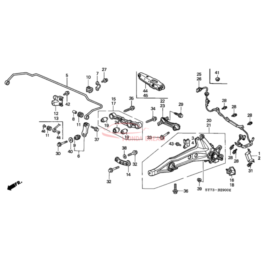 Sensor ABS, Left Rear (57475-SR3-803) - 2