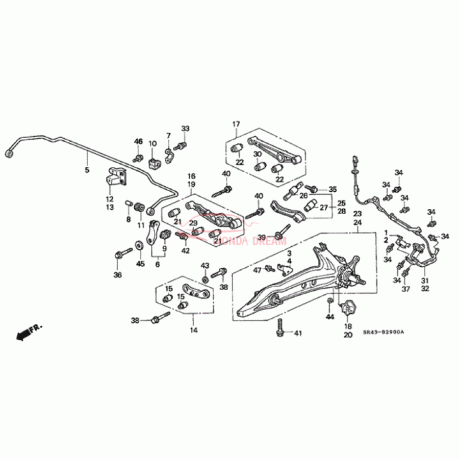 Sensor ABS, Left Rear (57475-SR3-A03) - 1