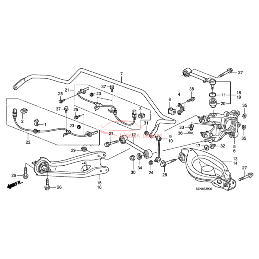 Sensor ABS, Left Rear (57475-SZN-A03) - 1