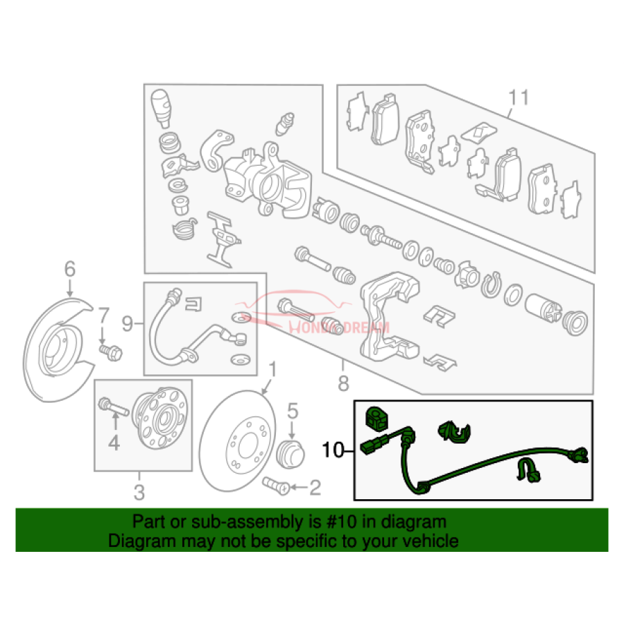 Sensor ABS, Left Rear (57475-SZT-G01) - 2